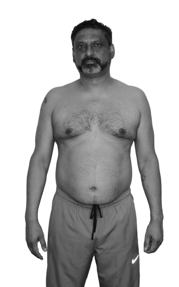 out of shape middle aged man