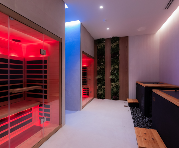 embody fitness's interior with infrared sauna
