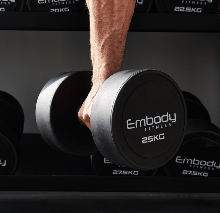 an embody dumbbell is being lifted