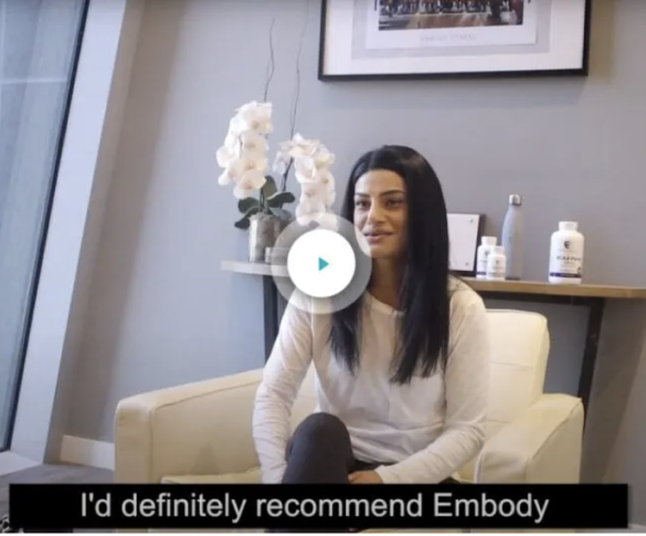 video of woman explaining her body transformation